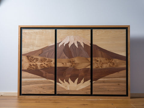 Mount Yotei Marquetry Wall Art