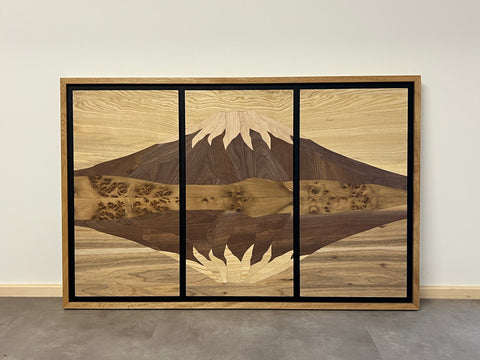Mount Yotei Marquetry Wall Art
