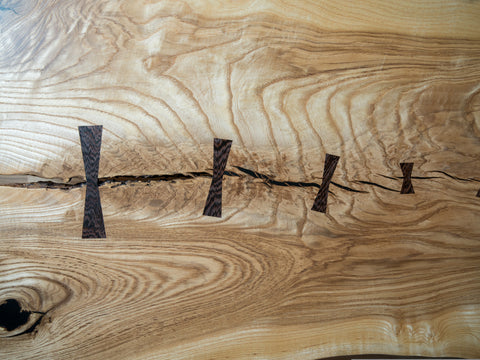 Butterfly keys in the locally felled yachidamo tabletop