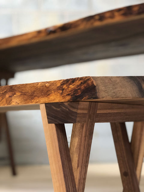 English Walnut Table & Bench