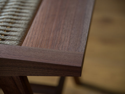 Paper cord bench joinery detail