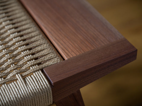 Paper cord bench leg detail