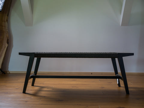 Paper cord bench ebonised ash black cord