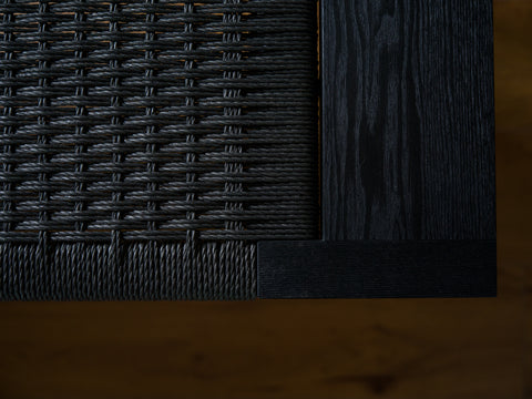 Paper cord bench ebonised ash black cord
