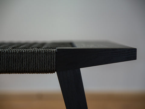 Paper cord bench ebonised ash black cord