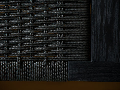 Paper cord bench ebonised ash black cord