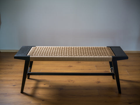 Paper cord bench black natural