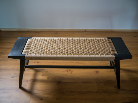 Paper cord bench black natural