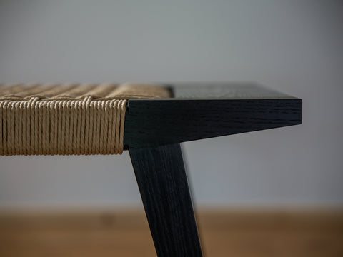 Paper cord bench black natural