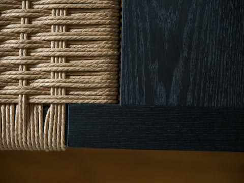 Paper cord bench black natural
