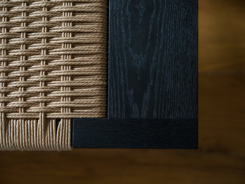 Paper cord bench black natural