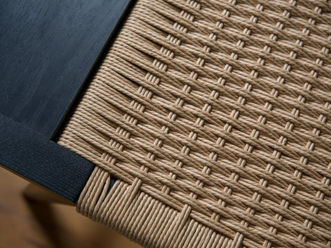 Paper cord bench black natural