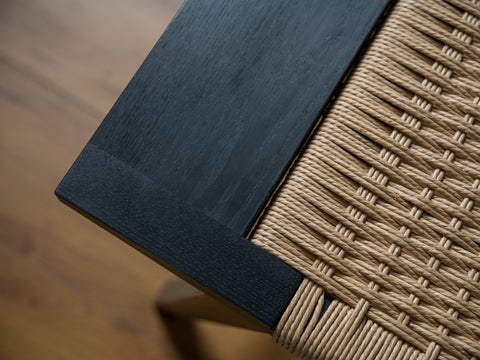 Paper cord bench black natural