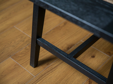 Paper cord bench black natural