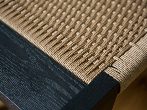 Paper cord bench black natural