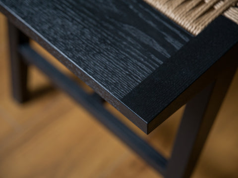 Paper cord bench black natural