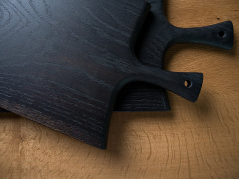 Ebonised red oak charcuterie boards