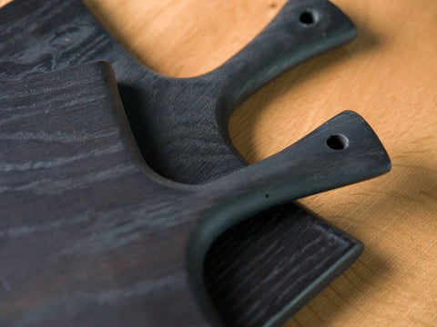 Ebonised red oak charcuterie boards