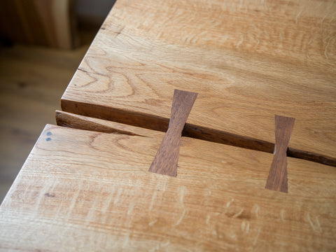 Mizunara oak slab dining table