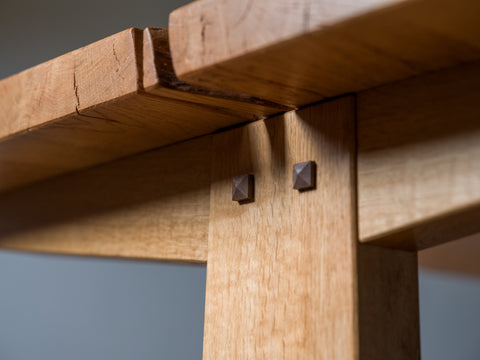 Mizunara oak slab dining table