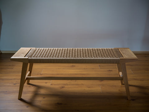 Paper cord bench oak natural cord
