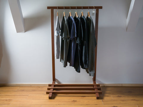 Walnut freestanding clothes rack