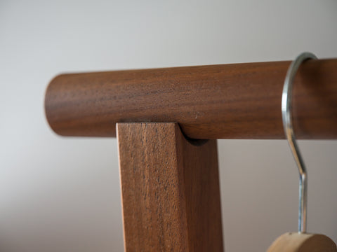 Walnut freestanding clothes rack