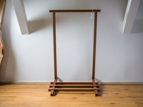 Walnut freestanding clothes rack